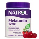 Natrol 10mg Melatonin Gummies, Apoyo al sueño para adultos, Suplementos de Melatonina para dormir, 60 Gummies de sabor a fresa, 30 Day Supply