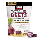 FACTOR FACTOR Total Beets Ultimate Heart Health Chews for Blood Pressure Support, with Beetroot Powder, CoQ10, B Vitamins &amp; Grapeseed Extract for Blood Flow & Energy, Black Cherry, 60 Soft Chews