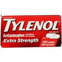 Tylenol Extra Strength Caplets con 500 mg de Acetaminofeno, Alimentador de Dolor " Reductor de fiebre, 100 ct