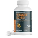 Bronson Vitamina K2 D3 (MK7) Suplemento No GMO Fórmula Vitamina D3 5000IU (125 mcg) & 90 mcg K2 MK-7, Complejo D & K fácil de absorber, 120 Tabletas