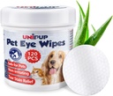 Mangas de ojos de perro,Dog Tear Stain Remover para perros &amp; gatos, 120pcs Remove Eye Discharge, Coconut Oil Cat Eye Wipes, Tear Stain Wipes for Dogs Prevents Eye Infections, Natural Ingredientes