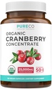 Cápsulas de extracto de arándano orgánico - Píldoras de arándano de 50X para las mujeres para apoyar la vejiga y el riñón de araña urinaria - Vegan Non-GMO USDA Organic & North American Sourced (4 Month Supply)