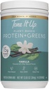 Tone It Up Plant Based Protein Powder + Greens I Dairy Free, Kosher, Non-GMO Pea & Pumpkin Protein for Women I 14 Servings, 15g of Protein – Vanilla