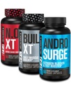 Jacked Factory N.O. XT Nitric Oxide Suplemento, Build-XT Muscle Builder, &amp; Androsurge Estrogen Blocker for Men