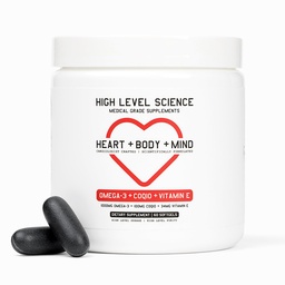 CoQ10, Omega-3, Vitamina E - Cardiólogo Formulado para Corazón + Cuerpo + Salud Mental con DHA/EPA, Antioxidante para Energía, Aceite Superior de Pesca Biodisponible - Gluten Free, 60 Softgels