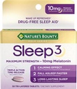 Bounty Melatonin, Sleep3 Maximum Strength 100% Drug Free Sleep Aid, L-Theanine & Nighttime Herbal Blend Time Release Technology, 10mg, 30 Tri-Layered Tablets