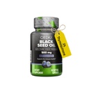 ORZAX Black Seed Oil Cold Pressed 100% Pure ← Non-GMO - Rich in Omega 3 6 9 " Thymoquinone ← Black Cumin Nigella Sativa Oil for Immune Support, Hair, Skin, Face (500 mg - 60 Softgel Capsules)