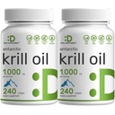 SUPLEMENTO DEAL 2 Pack Aceite de Krill Antártico, 1.000 mg por ser, 480 Softgels – Mercurio libre, sin sabor a pescado – Rico en Omega-3s, EPA, DHA, Astaxanthin, " Phospholipids – No GMO, Sin gluten