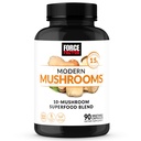 Factor de fuerza Mushrooms Capsules, Suplemento de novio con Lions Mane, Turquía Tail, & Cordyceps para apoyar energía, foco, inmunidad, " Digestión, 90 cápsulas vegetales