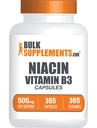 BulkSupplements.com Niacin Capsules - Suplemento de Niacin, Vitamina B3 - Gluten Gratis, 1 cápsula por Serving, 365 cápsulas (Pack of 1)