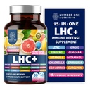 N1N LHC+ 15-in-1 Immune Support Suplemento con Spirulina, Turmeric, Ginseng, Guarana, Vitamina D y Vitamina C para Inmunidad, Energía y Alivio de Long-Haul, 60 Veg Caps, Bottle Color Mayo Vary