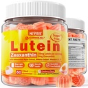 Lutein gratis Azúcar Zaaxanthin Suplementos Gummies (25mg) Vitaminas A, C, E, Bilberry, Astaxanthin - Aceite de coco para una mejor absorción - Adultos &amp; Adolescentes Visión Salud, Estrecho de ojos, Ojos secos - Vegan, 60Cts