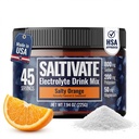 Zero Sugar Electrolyte Powder ← Salty Orange Hydration (con Stevia) ← High Sodium Potassium Magnesium Electrolytes for Fasting, POTS, Sweat Recovery ← Hace 45 Servings of 32 Fl Oz tención Made in USA