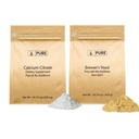 Pure Original Ingredientes Levadura de Brewer y Calcio Citrate Bundle, 1 lb Cada, No Aditivos o Fillers, Suplementos