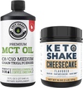Costa izquierda Performance 100% Coconut MCT Oil Liquid, 32oz + Cheesecake Keto Meal Replacement Shake, 16oz