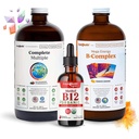 LIQUIDHEALTH High Performance Vitamin Bundle for Adults with Mega Energy B-Complex, Complete Multiple Multivitamin & Organic Vitamin B12 Drops - Boost Natural Energy &amp; Improve Athletic Performance