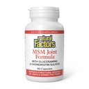 Factores naturales, Fórmula MSM conjunta, soporta articulaciones saludables, músculo y cartílago con sulfato de Glucosamina y Condroitina, 90 cápsulas (90 porciones)