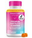 Pink Stork Fertility Gummies for Women – Pineapple Mango Flavor, Conception Support with Myo-Inositol, CoQ10, Folate, Zinc, Vitamin D, B6, B12 – Hormonal &amp; Reproductive Health Supplement – 60 Gummies