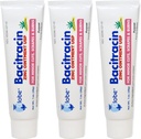 Globe (3 Pack) Intento de zinc Bacitracin + Aloe 1oz - Antibiótico de fuerza máxima para curar heridas - Solución médica tópica para cortes, quemaduras, escrapes - infección de piel " Esenciales de primeros auxilios