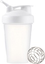 Botella de Shaker 12oz Botella de plástico Protein para el entrenamiento Pre &amp; Post con almacenamiento de caja Twist y Lock Protein, Botella de fitness portátil para atletas de fitness (blanco, 12 oz)