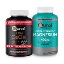 Cunol CoQ10 100mg Softgels, 3X Mejor Absorción 4 Month Supply + 120 Conde Magnesium Glycinate Capsules 420mg, Suplemento Magnesio de alta absorción, 180 Conde