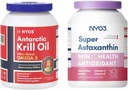 Krill Oil Omega 3 1000mg softgels y astaxanthin 12mg antioxidant suppelments Bundle