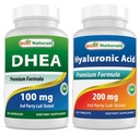 Mejores Naturales DHEA 100 mg de ácido hialurónico 200 mg
