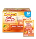 Emergen-C 1000mg Vitamina C Powder para soporte diario Caffeine Free Vitamina C Suplementos con zinc y manganés, vitaminas B y electrolitos, Super Orange Flavor - 30 Cuenta