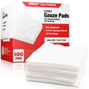 EVERLIT [Extra-Thick] 4'x4'' Sterile Gauze Pad 12-Ply, 100 Pack, Individual Wrapped, Ultra Absorbent Large Non-Woven Medical Gauze Sponges for Wound Care Home First Aid Kit