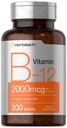 Horbäach B12 Vitamina 2000 mcg tención 200 Tablets ← Suplemento Vegetariano Silencio No GMO &amp; Gluten Gratis