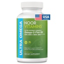 Vitaminas de Noor Aceite de Pesca Halal, Vitaminas Halales, Pescado Peruano Ultra Omega 3 (800 mg EPA &amp; 400 mg DHA) Corazón, Cerebro &amp; Soporte Conjunto, No GMO y Gluten Libre (120 Conteo)
