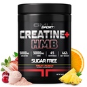 GMU SPORT - Monohidrato de Creatina con HMB Powder - 45 Serviciones, Suplementos Creatine HMB, Creatina con HMB para aumentar la fuerza, el crecimiento muscular " Energía mejorada, 3G HMB/Fruit Punch