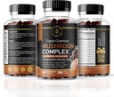 Mushroom Gummies Silencio 10 Mushroom Suplemento Silencio 2500mg Silencio Turquía Tail, Chaga, Reishi, Cordyceps &amp; Lions Mane Organic Mushroom Extracts, Nootropic Brain Booster (180 Conde (Pack of 3))