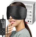 sticro Heated Eye Mask with Extra Large Size for Dry Eyes and Sinus Pressure Relief, Ultra Soft Face Heating Pad for Tension Headache Relief, Jaw TMJ Pain Relief - 3 Calor &amp; 5 Ajustes de Timing (Black)