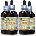 Invierno Savory (Satureja Montana) Tincture, Orgánica Dried Leaves Liquid Extract (Marca: HerbalTerra, Proudly made in USA) 4x4 fl.oz (4x120 ml)