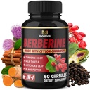 Berberina con canela de Ceilán, Turmérica, Cardo de Leche, Artichoke, Pepper Negro - 60 Cuenta - Pack de 1