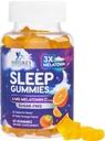 Melatonin Sleep Gummies Sugar Gratis - 6 mg Melatonin Sleep Gummies for Adults, Extra Strength Sleeping Gummy Supplements, Occasional Sleeping Support, 6mg Gomitas para Dormir - 60 Conde