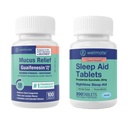 WELMATE Nighttime Wellness Bundle: Maximum Strength Guaifenesin 1200mg Mucus Relief (100 Ct) & Doxylamine Succinate 25mg Sleep Aid (200 Ct) ← Extended Relief for Restful Sleep
