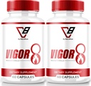 NutraRize (2 Pack) Vigor 8 para Hombres, Vigor 8 Pills Male Enhancing Formula, Vigor Ocho Suplemento capsules Test Boost, Vigor8 Stamina Booster Reseñas Horny Goat Weed Tongkat Ali (120 cápsulas)