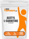 BulkSupplements.com Acetil L-Carnitine Powder - ALCAR Powder, Acetyl L-Carnitine 1500mg, Carnitine Supplement - Gluten Free, 1500mg por Serving, 5kg (11 lbs) (Pack of 5)