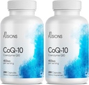 Infusiones Pure Extra Strength CoQ10 400mg 400 Capsules High Absorption Gluten Free Non-GMO 2 Pack