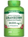 La verdad de la naturaleza Cranberry Concentrate Pills Silencio Plus Vitamin C TENIDO 30,000mg Silencio 200 Quick Release Capsules ← Non-GMO & Gluten Free Supplement