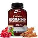 NutriFlair Premium Berberine HCL 1200mg, 120 Capsules - Plus puro Ceilán Verdadero, Berberine HCI suplementos de raíz píldoras - Immune System - produce un Optimal 8% HCl