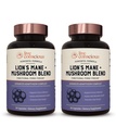Live Conscious Lions Mane Mushroom Supplement Capsules for Brain Support w/Lion's Mane, Cordyceps, Reishi y Turquía Tail Mushrooms - Cognitive Memory Supplement for Brain (2-Pack)