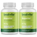 Bioperina 10mg (240 cápsulas vegetarianas) (120 x 2) - No Stearates - Vegan - No GMO - Gluten Gratis - Absorción Enhancer