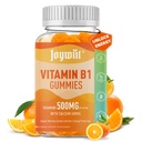 Vitamina B1 Gummies 500mg, Chewable Thiamine B1 Suplemento para Adultos, con 600 mg de Citrato de Calcio, Soporte Nervous System, Vegan, Natural Orange Flavor