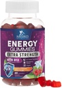 Gummies de energía 1000mcg - con vitamina B12, Green Tea Natural Caffeine Support, Daily Energy Gummies - Delicious Berry Flavor B12 Chewable Ejercicio Suplemento para el Ciclismo de Correr &amp; Deportes - 60 Chews
