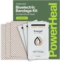 Kit de Bandage Bioeléctrico PowerHeal para Cuidados de Heridos – Single Layer, No Adhesive Incluye Wound Hydrogel, Puede Cortar a Fit – para Cortes, Abrasiones, Blisters, Burns – 3-Pack, 4” x 4”