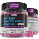 Suplemento de Zinc y Magnesio, Magnesio Zinc Aspartate Post Gummies para Hombre Mujeres, con Vitamina B6, B12, D3, Turmérica para la Recuperación de Noche, Reducir la Fatiga, Inmunity Boost &amp; Sleep, 120 Conde