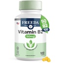 Freeda Vitamina B2 Riboflavin 50mg – Energy & Nervous System Support – Kosher, Vegan, Gluten-Free B2 Supplement for Brain & Metabolism – (100 Ct)